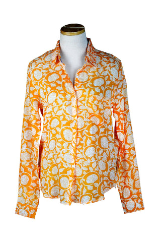 Holi Collection Orange Button Down Shirt
