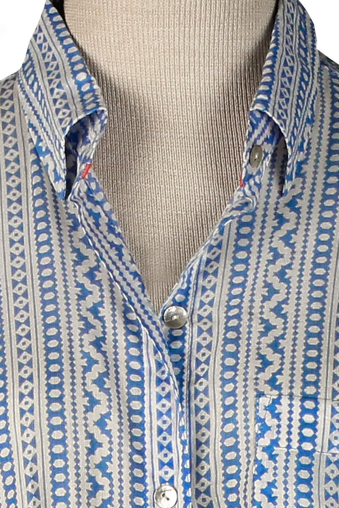 Holi Collection Gray Blue Over-Sized KikiSol Boyfriend Shirt
