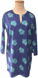 Royal Blue with Teal Turtle KikiSol Tunic