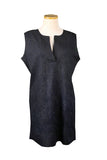 Sleeveless Tunic with Black Paisley Embroidery