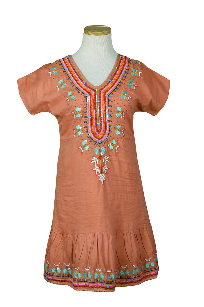 Spice Butterfly Embroidered and Beaded Tunic