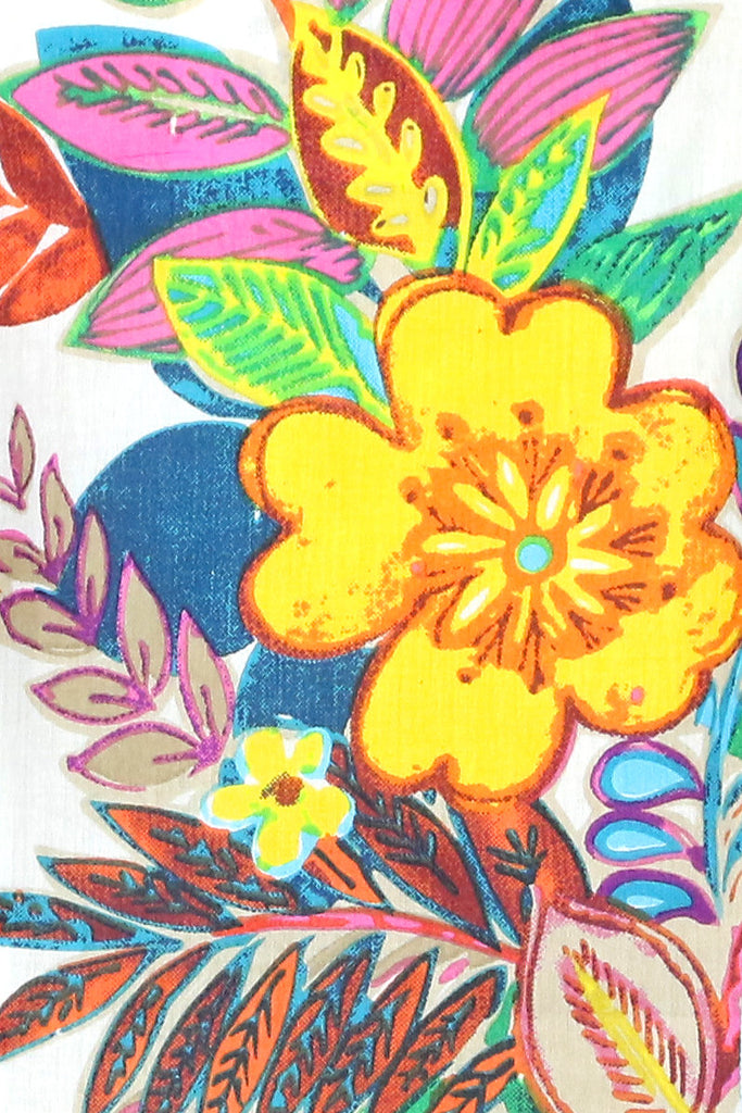 Cream Multi Fiji KikiSol Tunic with Orange Neck Embroidery Sleeve and Side Trim