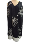 Black and White Coral A-Line Dress