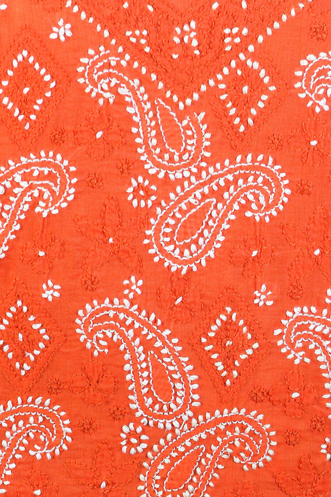 Burnt Orange Paisley KikiSol Tunic with a Full-Front Embroidery