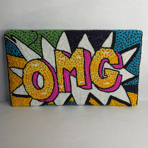 OMG All Beaded Multi Color Clutch