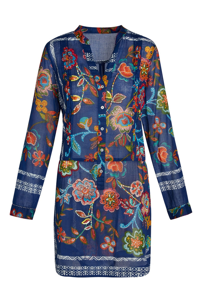 Artisan by KikiSol Royal Blue Embellished Floral Tunic | shopkikisol Artisan by KikiSol Royal Blue Embellished Floral Tunic | shopkikisol