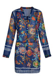 Artisan by KikiSol Royal Blue Embellished Floral Tunic