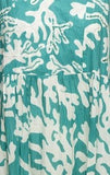Teal Coral Beaded 3 Ruffle KikiSol Dress